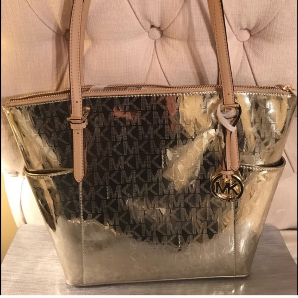 MK gold tote